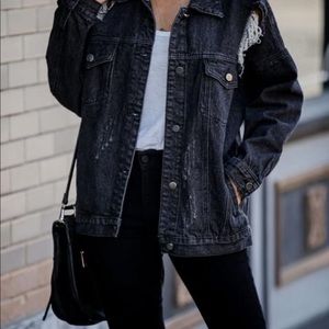 Vici / Buddy Love oversized distressed jean jacket